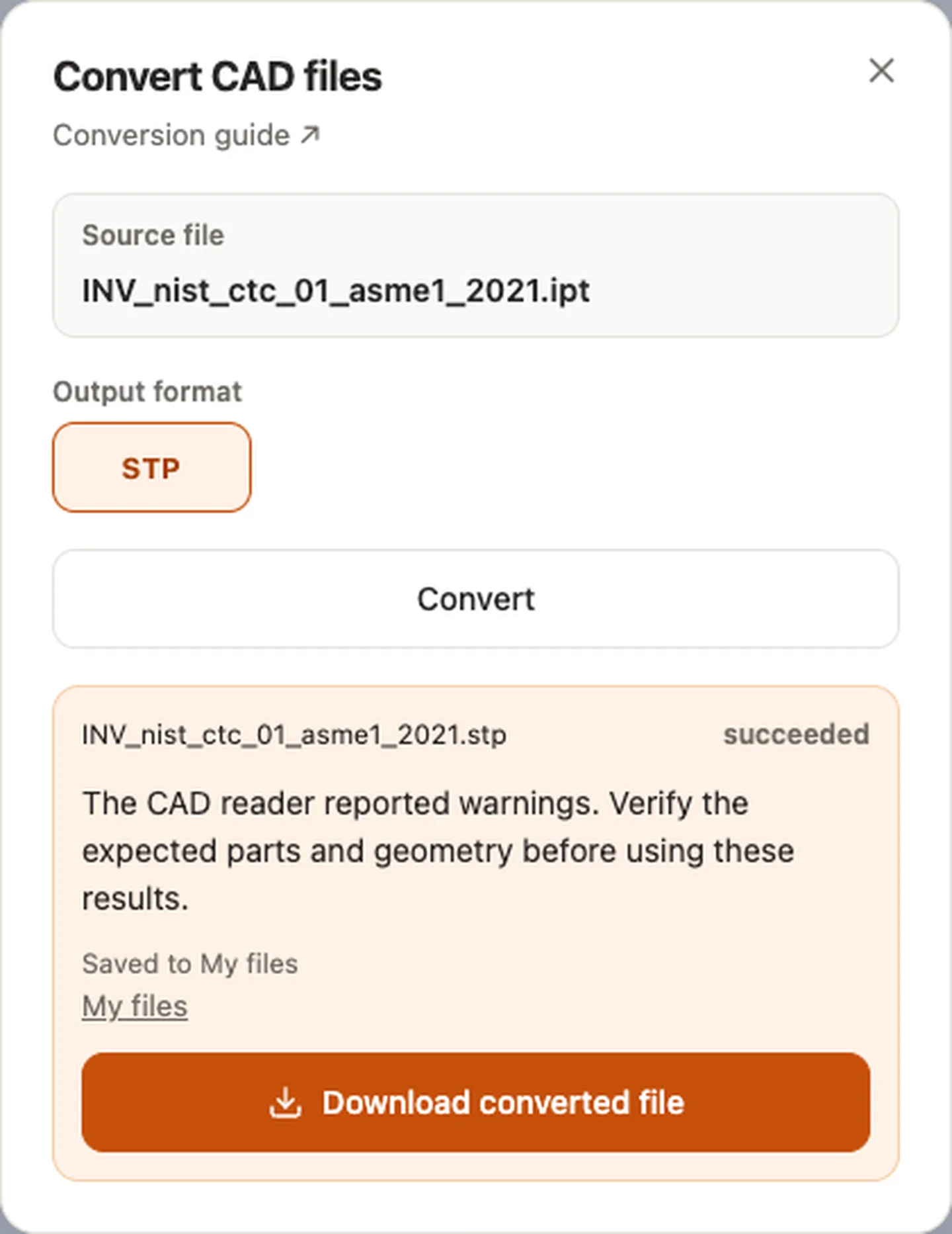 Convert CAD files — INV_nist_ctc_01_asme1_2021.ipt